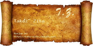 Takó Zita névjegykártya