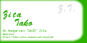 zita tako business card